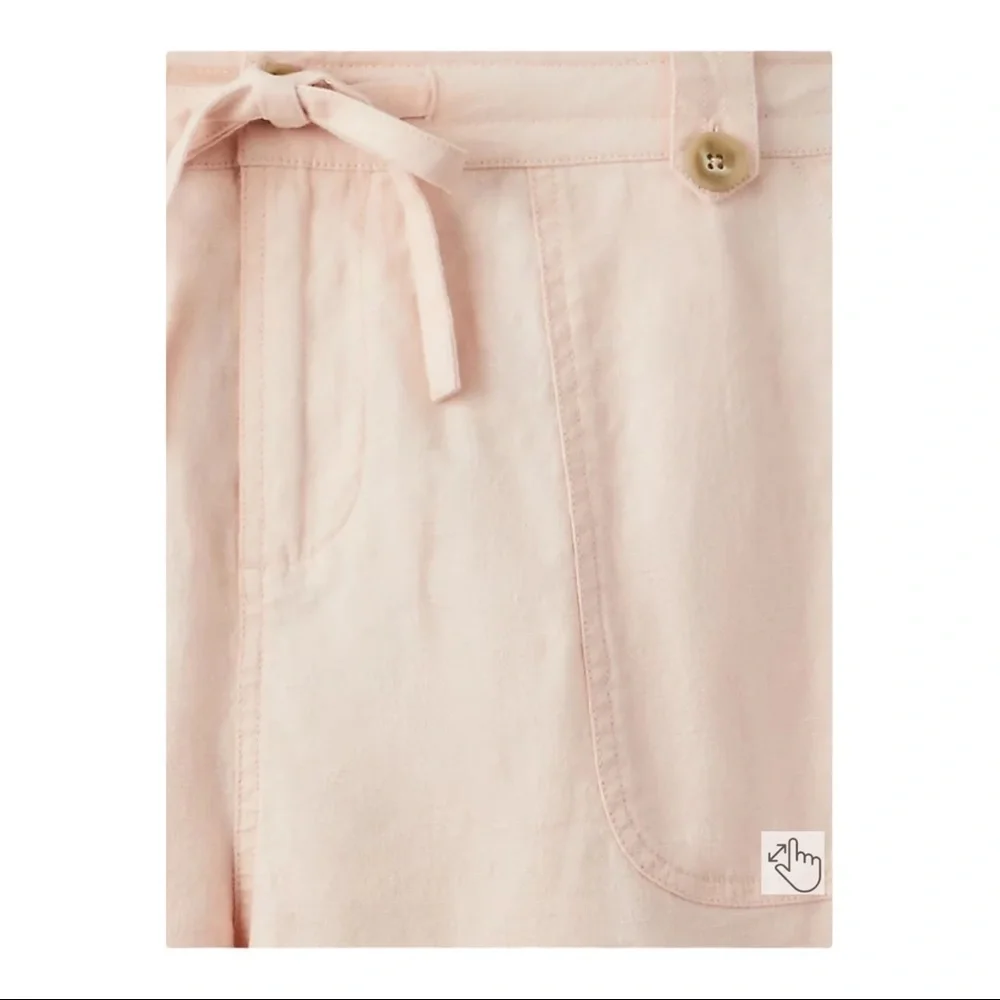 Torrid Blush Pink Linen Blend Drawstring Shorts Size 14 Plus